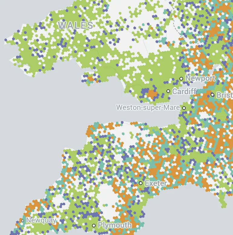 map showing UK property price trends