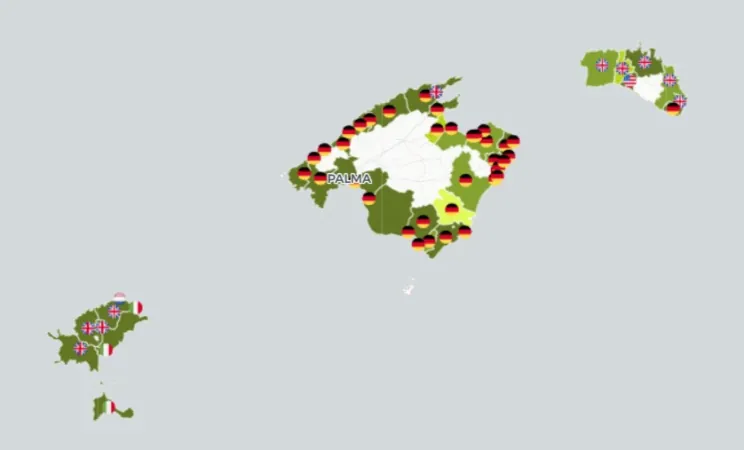 Map showing German interest in Mallorca