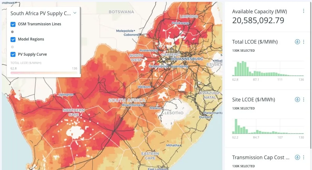 South Africa PV Supply Curve