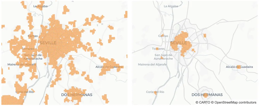 Sevilla - Pre and Post filtering