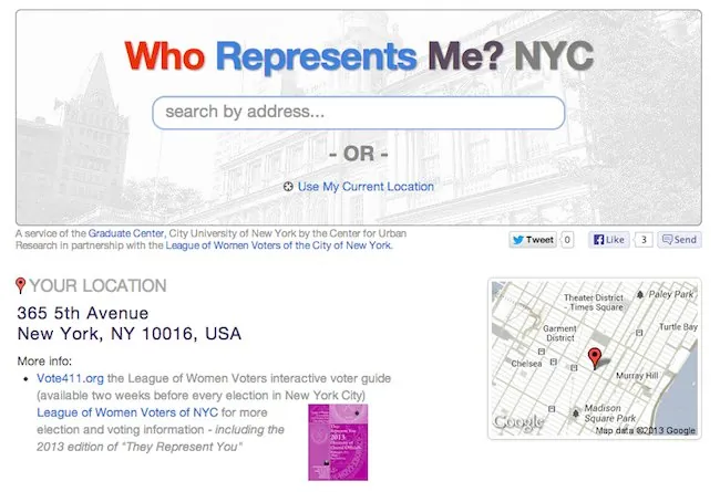 NYC who represents me website