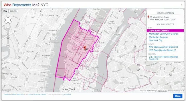 NYC map of representatives