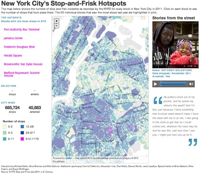 NYC stop-and-frisk hotspots map