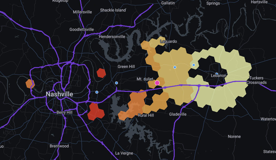 Amazon map in Nashville