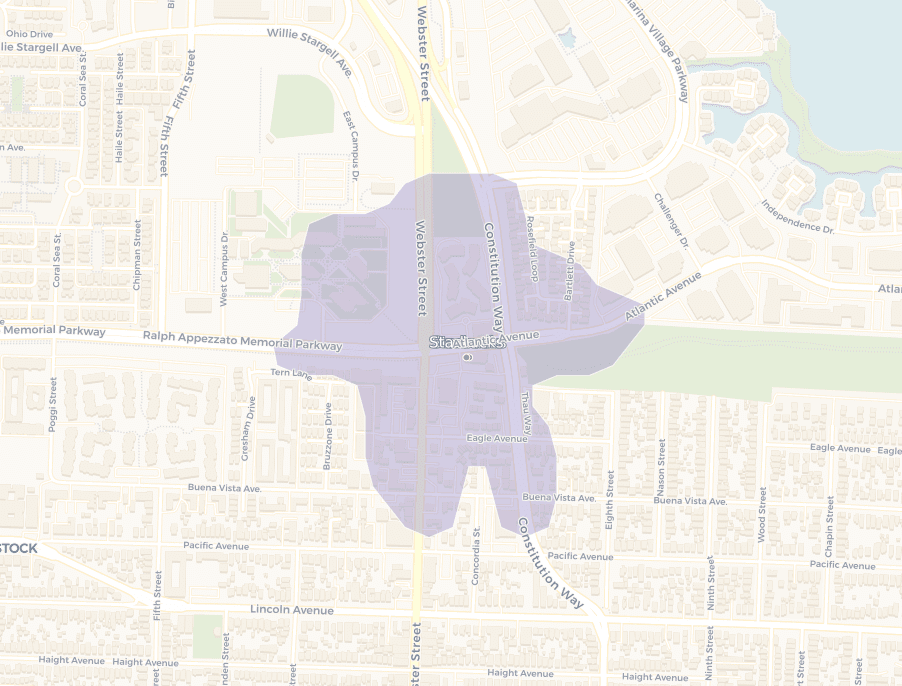 Visual representation of an isochrone