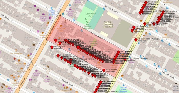 One zip code route in New York's East Village