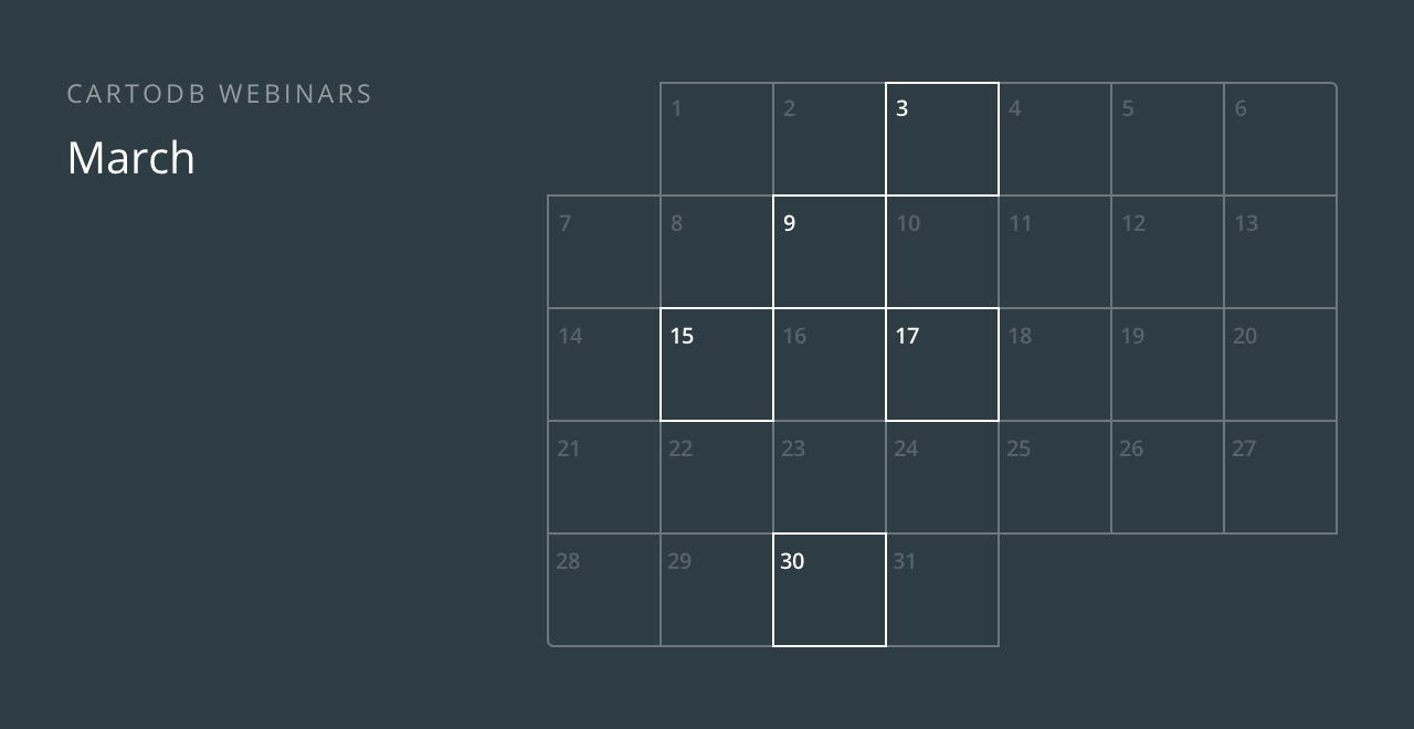 CartoDB March Webinars