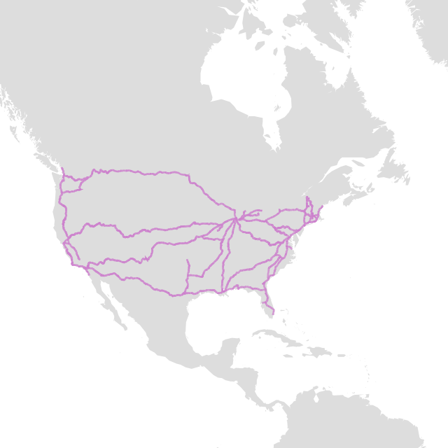 Amtrak Routes in raw WKB