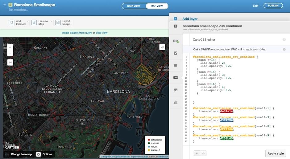 Smell Map Styles in the Wizard