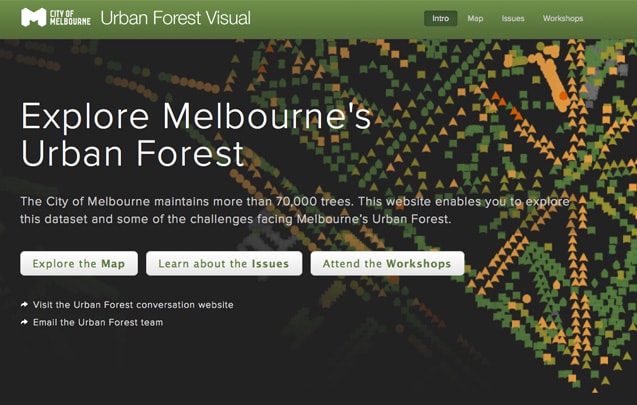 melbourne urban forest website homepage