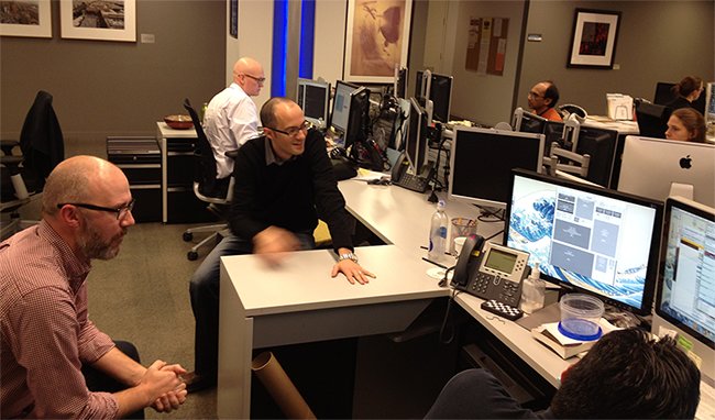 people working in an office